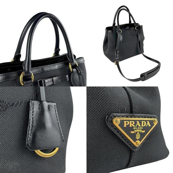 PRADA Black Leather Shoulder Bag - Picture 4 of 5